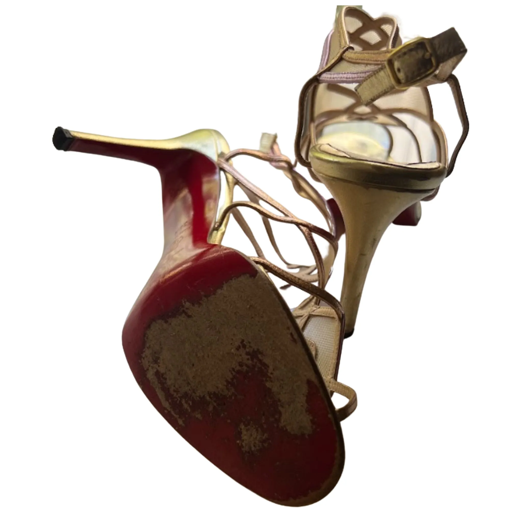 CHRISTIAN LOUBOUTIN Sheer Strappy Heels | Size 38.5