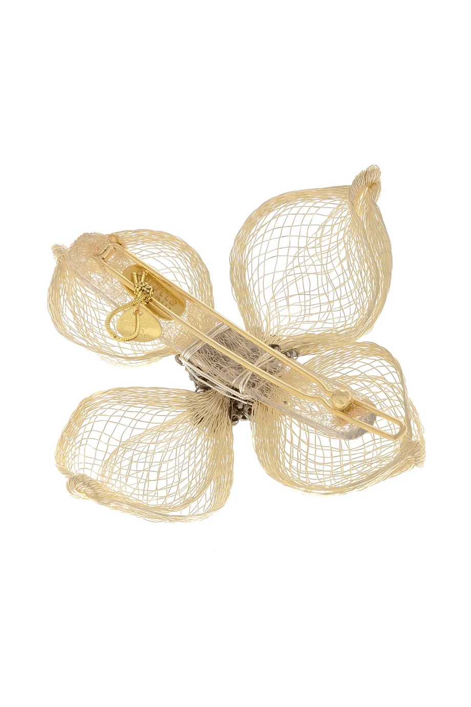 COLETTE MALOUF PANSY Silver Hematite Mesh Snap Clip