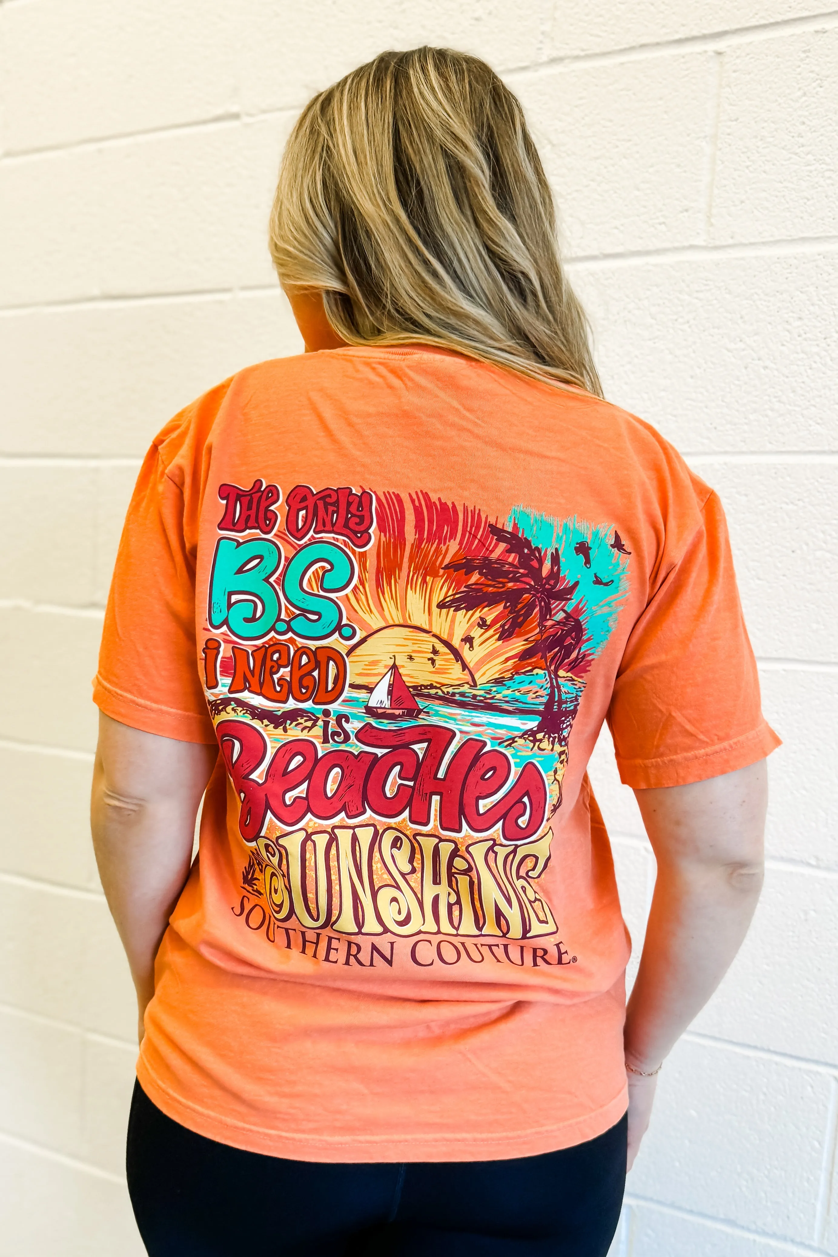 Comfort Beaches & Sunshine Graphic Tee, Melon