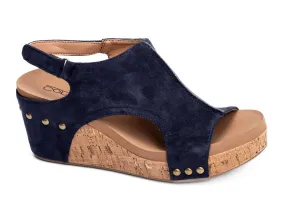 Corkys Carley Navy Suede Wedge