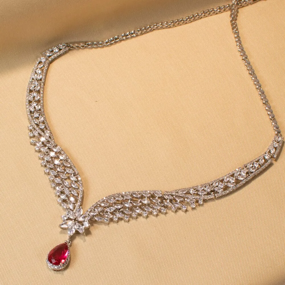 Crystal Pink Luxury Necklace Set