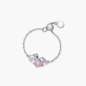Dainty Pear X Heart Chain Ring