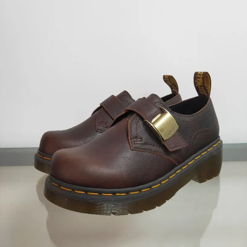Dark Academia Martens Ankle Shoes Platform Retro Buckle