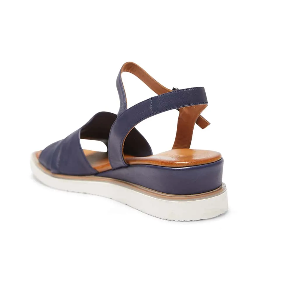 Dawn Heel in Navy Leather