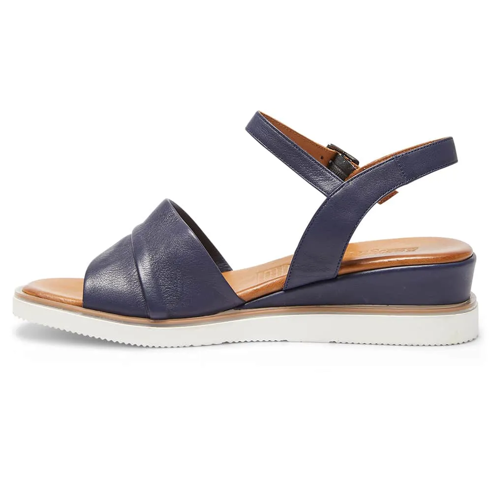 Dawn Heel in Navy Leather