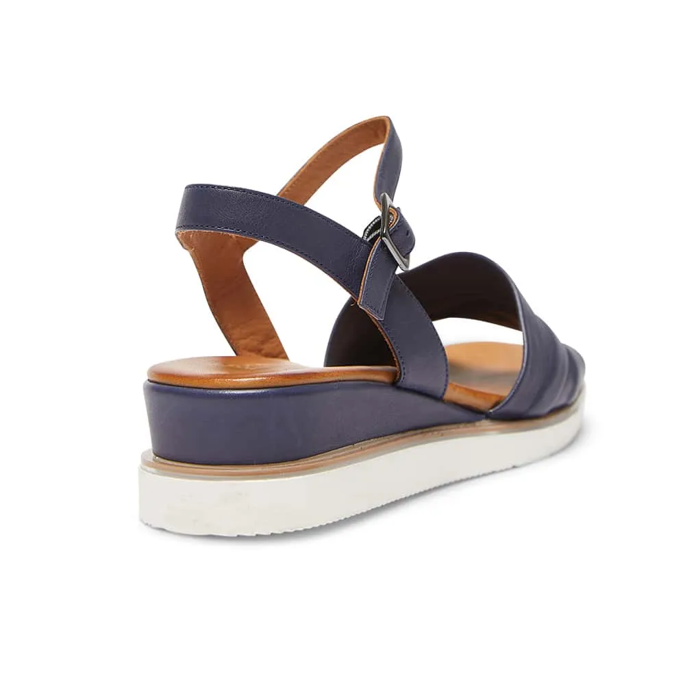 Dawn Heel in Navy Leather