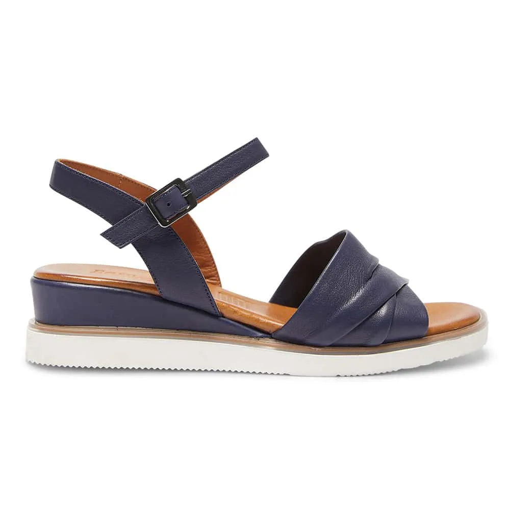 Dawn Heel in Navy Leather