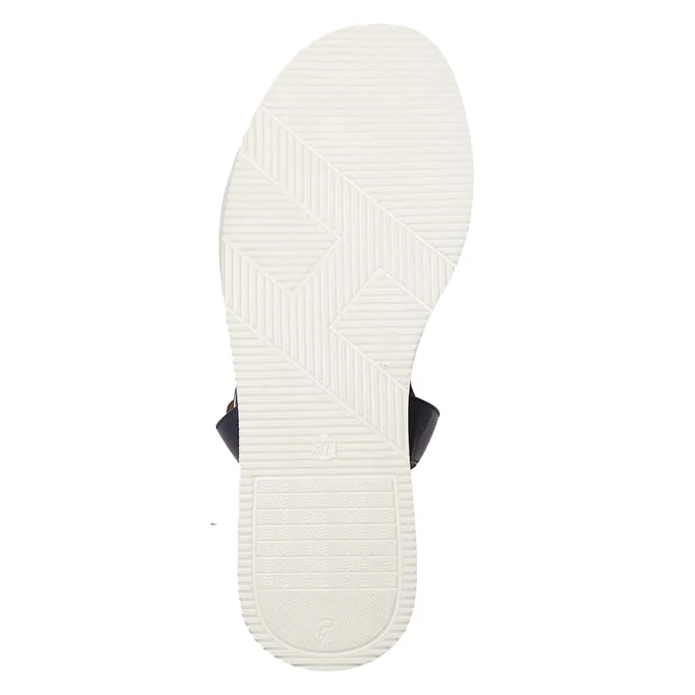Dawn Heel in Navy Leather