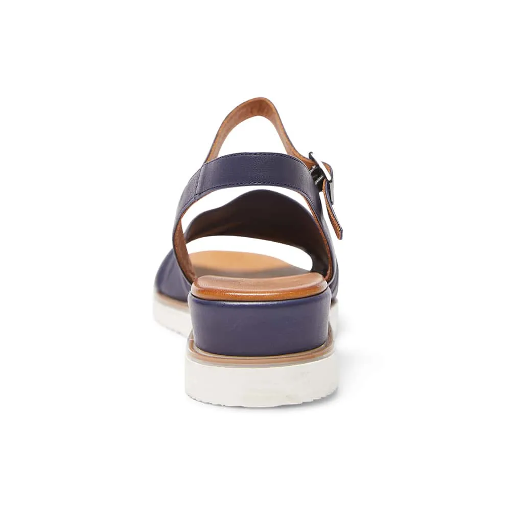 Dawn Heel in Navy Leather