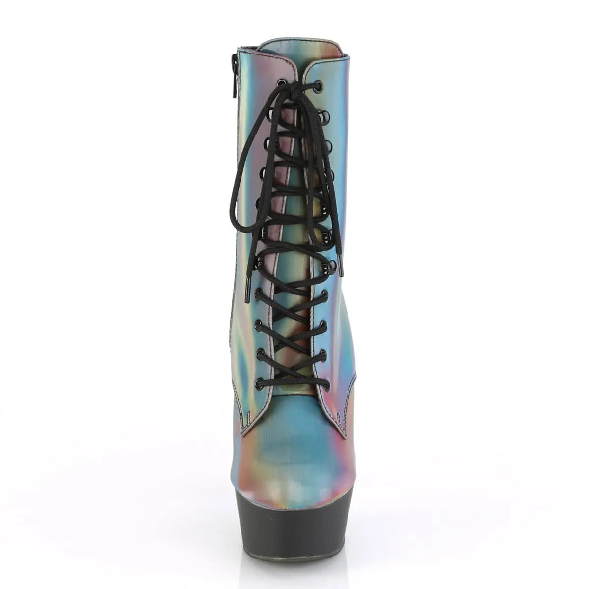 DELIGHT-1020REFL Black & Multi Colour Calf High Boots