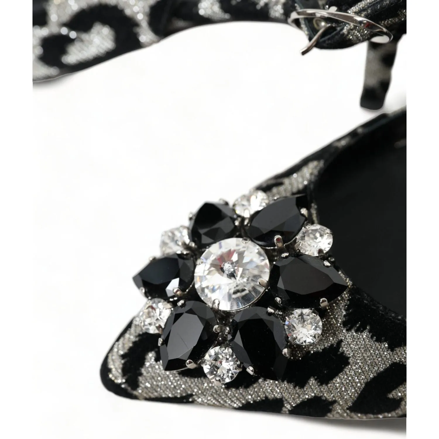 Dolce & Gabbana Crystal Leopard Slingback Heels Pumps