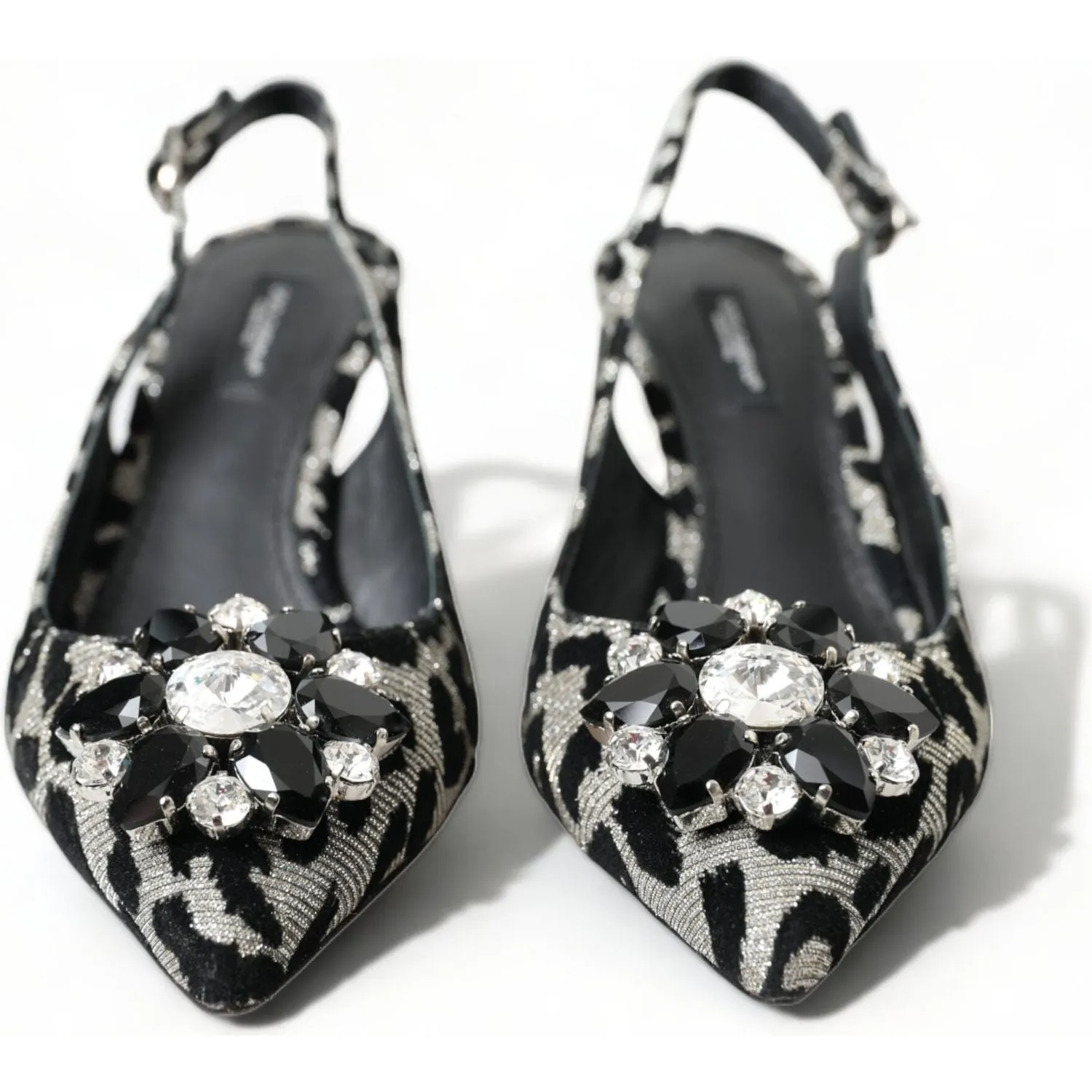 Dolce & Gabbana Crystal Leopard Slingback Heels Pumps