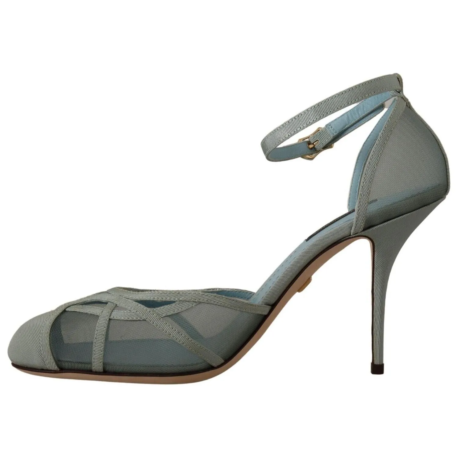Dolce & Gabbana Elegant Blue Mesh Ankle Strap Sandals