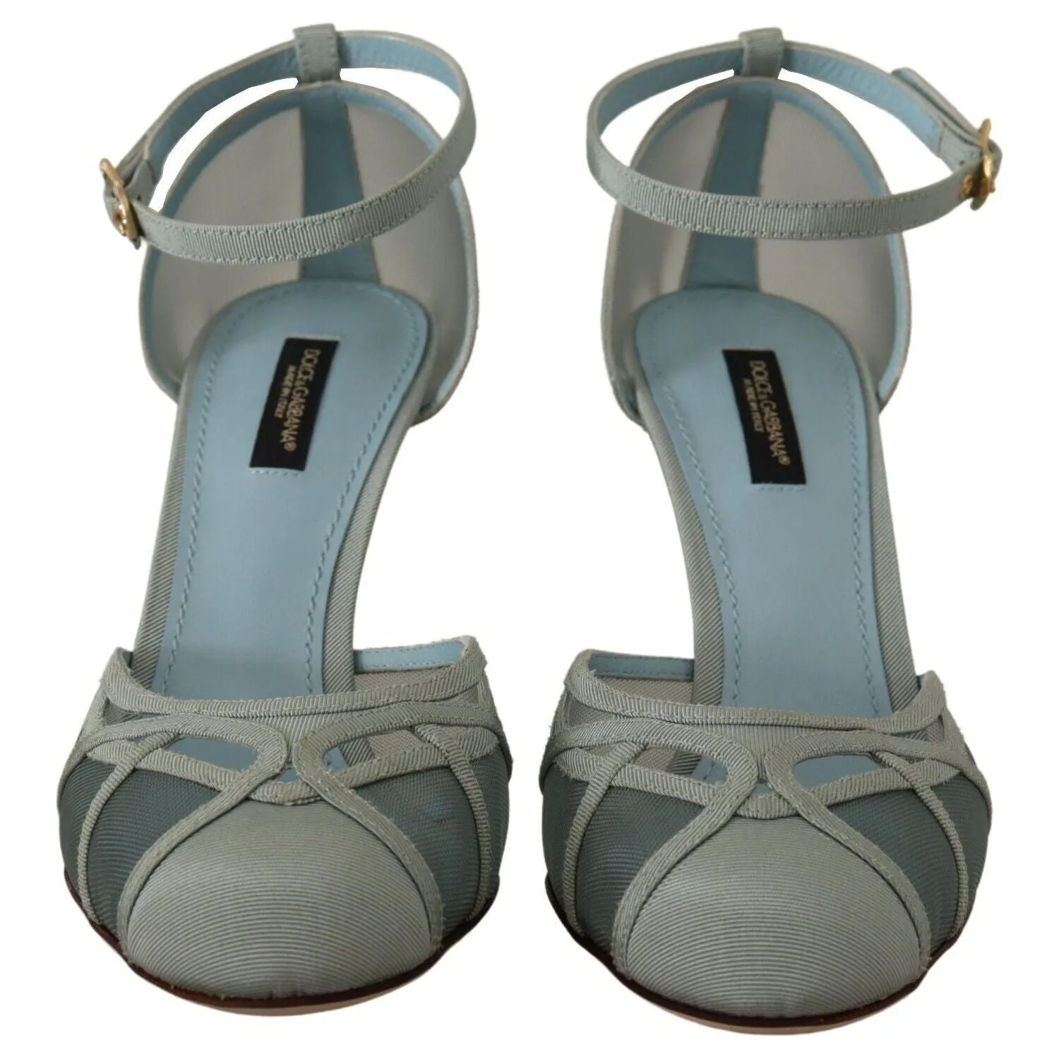 Dolce & Gabbana Elegant Blue Mesh Ankle Strap Sandals