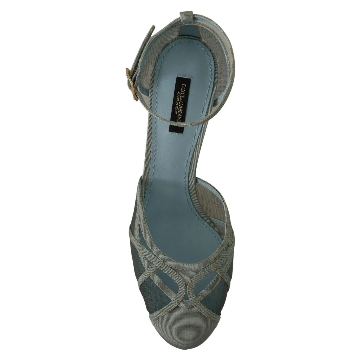 Dolce & Gabbana Elegant Blue Mesh Ankle Strap Sandals