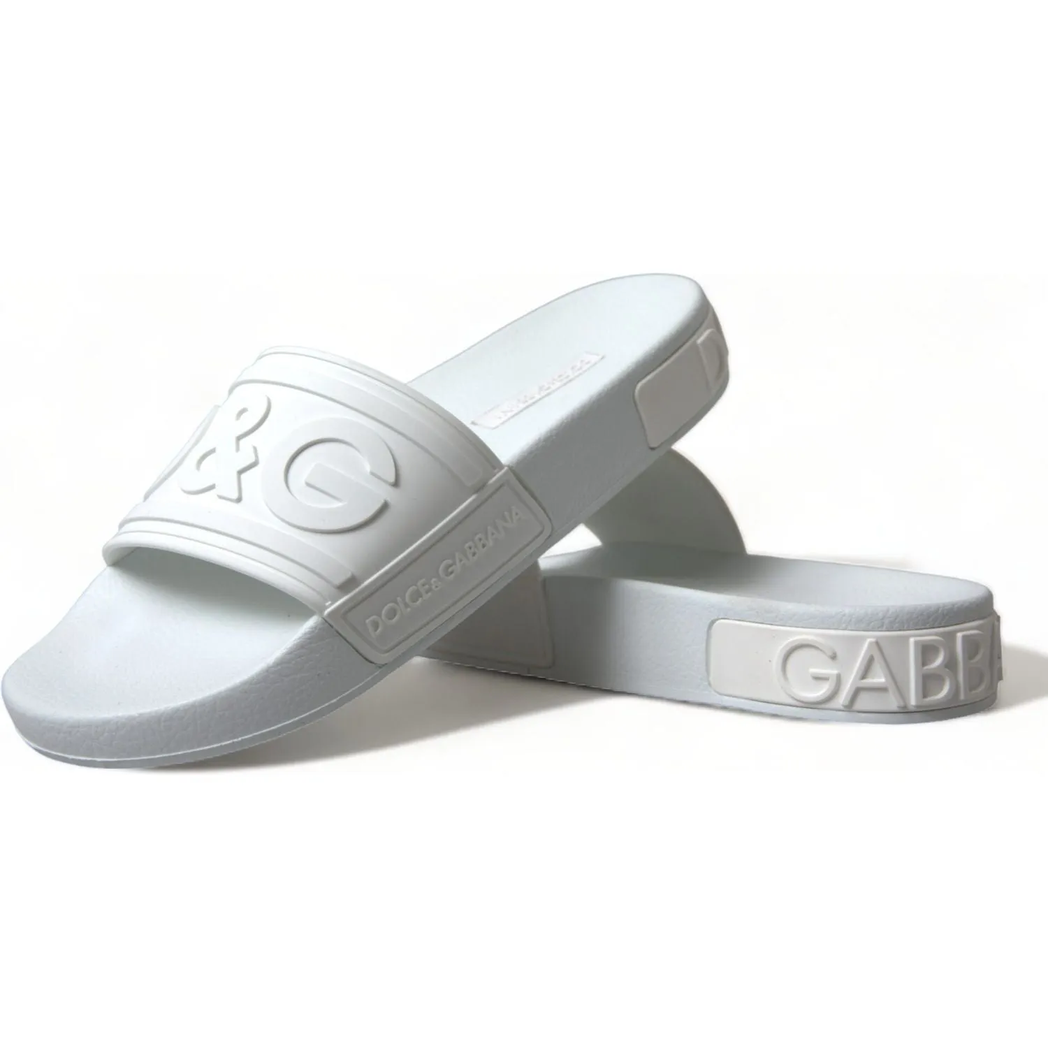 Dolce & Gabbana Elegant White Logo Slides