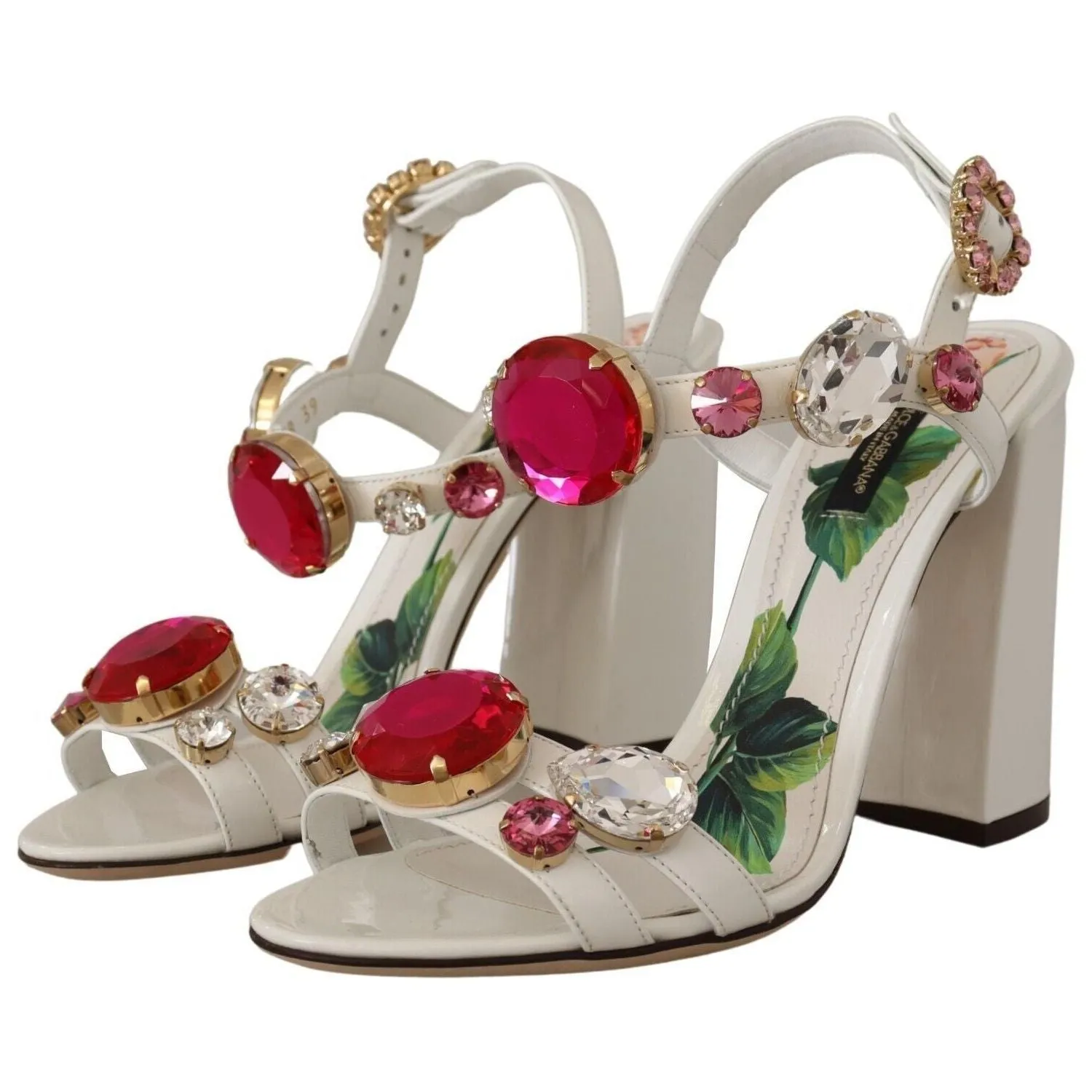 Dolce & Gabbana Keira Crystal-Embellished Ankle Strap Heels