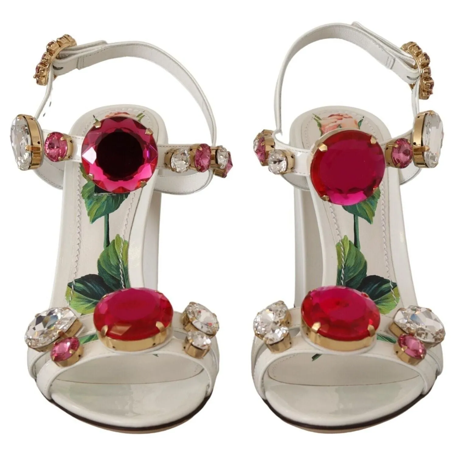 Dolce & Gabbana Keira Crystal-Embellished Ankle Strap Heels