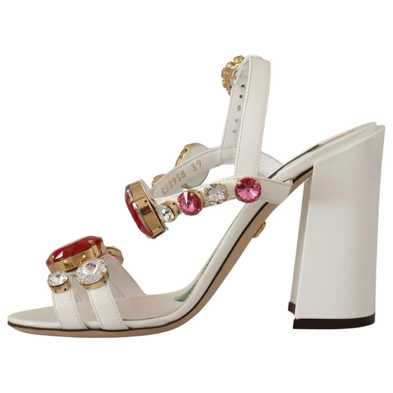 Dolce & Gabbana Keira Crystal-Embellished Ankle Strap Heels