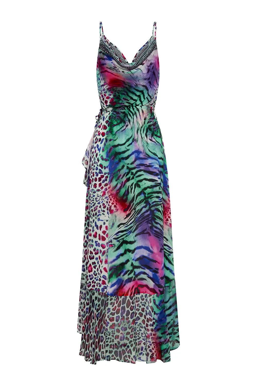 DRAPED FRONT WRAP DRESS MIGHTY MEOW