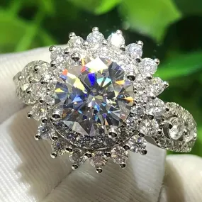 Elegant Round Synthetic Crystal Cubic Zirconia Ring