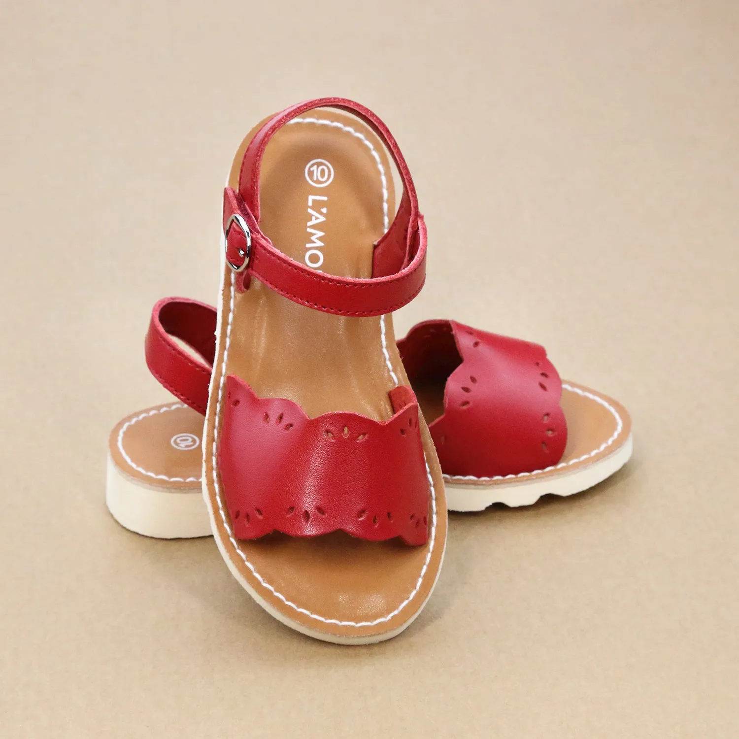 Ella Girls Scalloped Open Toe Sandal