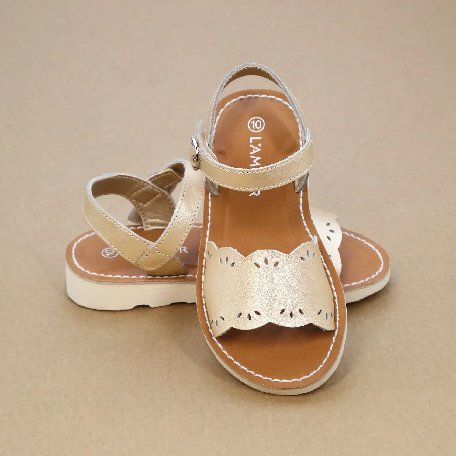 Ella Girls Scalloped Open Toe Sandal