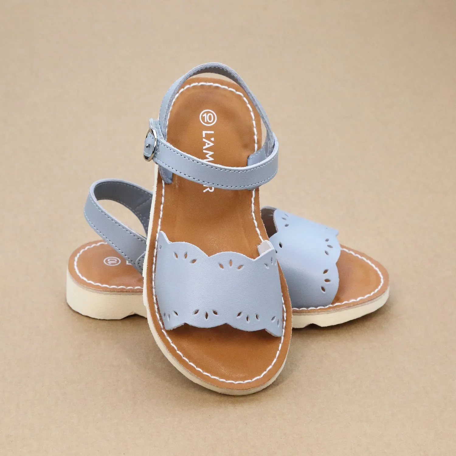 Ella Girls Scalloped Open Toe Sandal