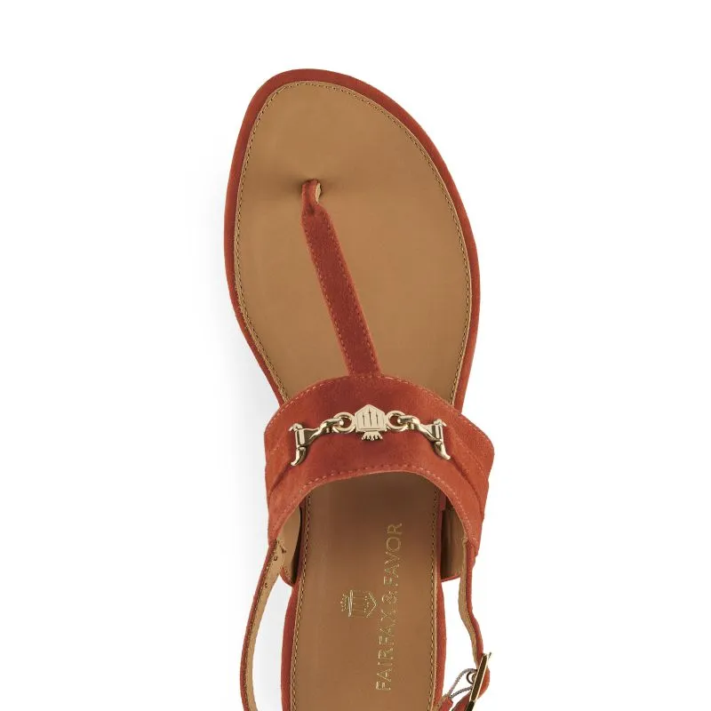 Fairfax & Favor Thornham Ladies Sandal - Sunset Orange