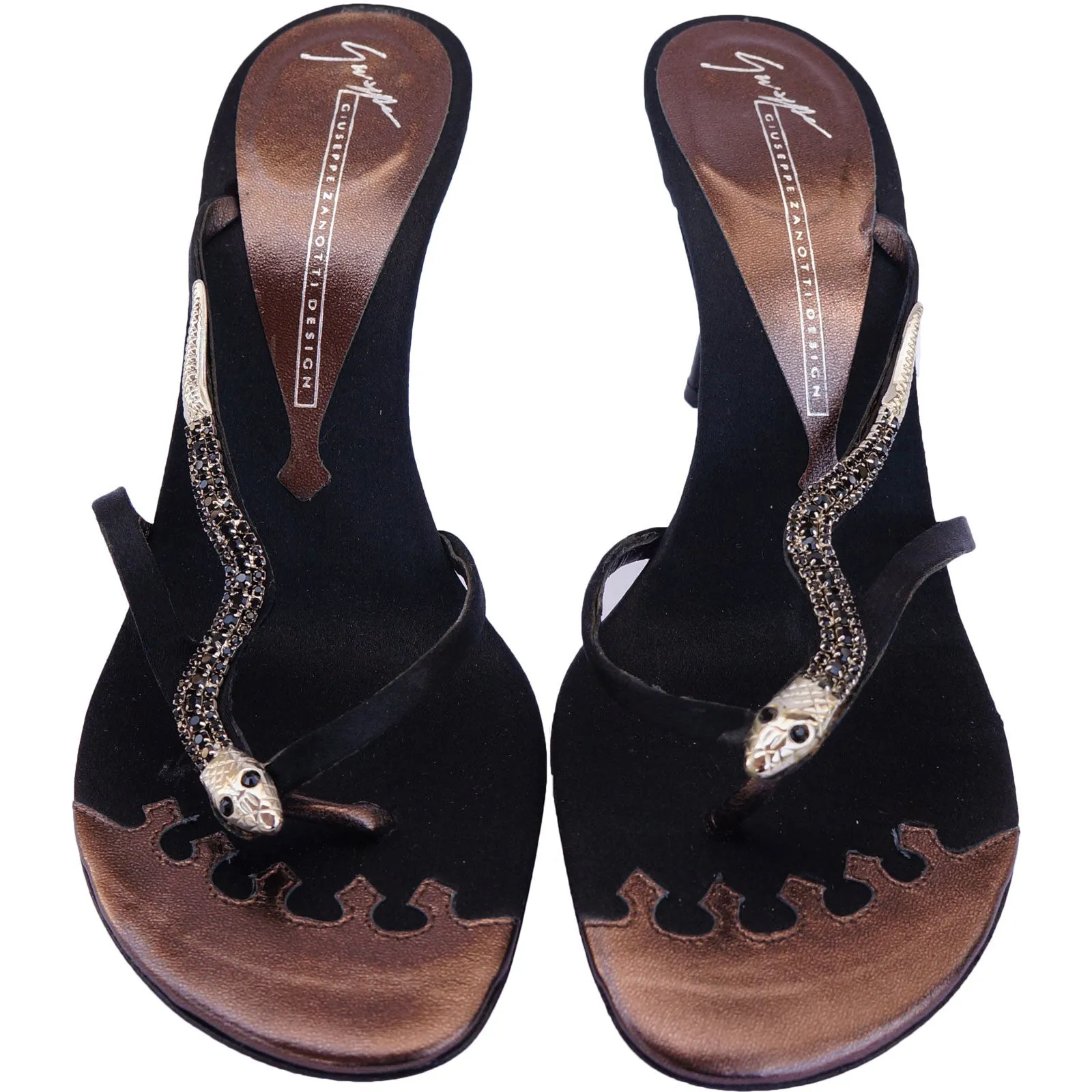 GIUSEPPE ZANOTTI SNAKE EMBELLISHED SANDAL WITH TAGS
