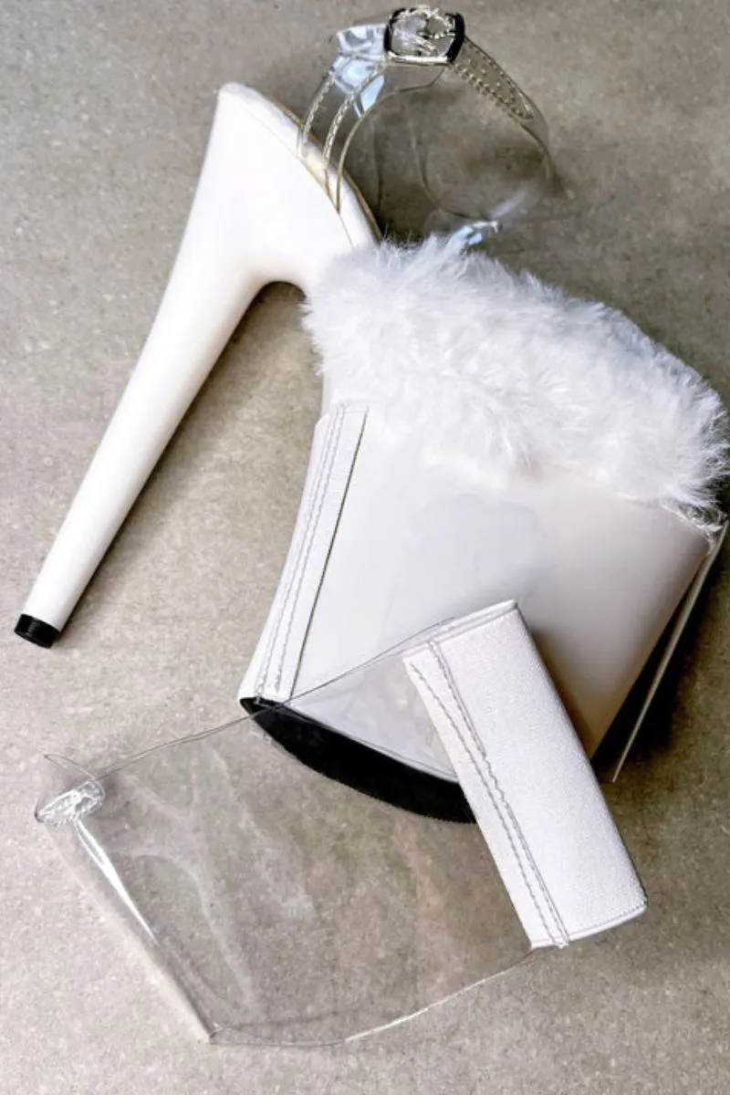 Hella Heels Stiletto & Open Toe 8inch Shoe Protectors - Clear & White