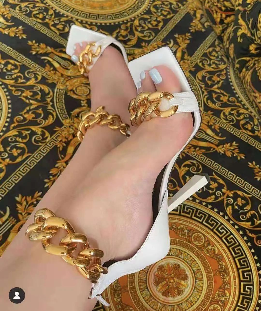 Hot sale metal chain stilettos