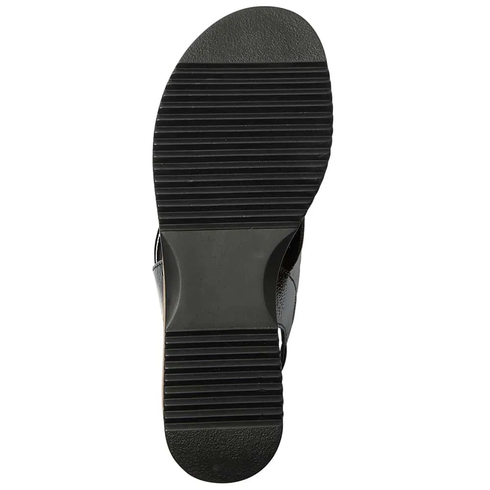 Inca Wedge in Black Patent