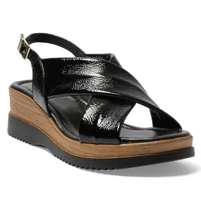 Inca Wedge in Black Patent