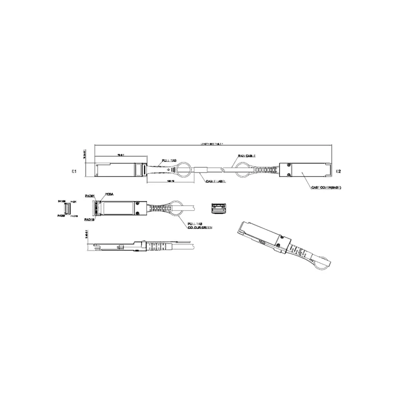 iStarUSA K-QSFP56-P1M 56Gb/s QSFP  Copper Twinax 1 meter Cable FDR