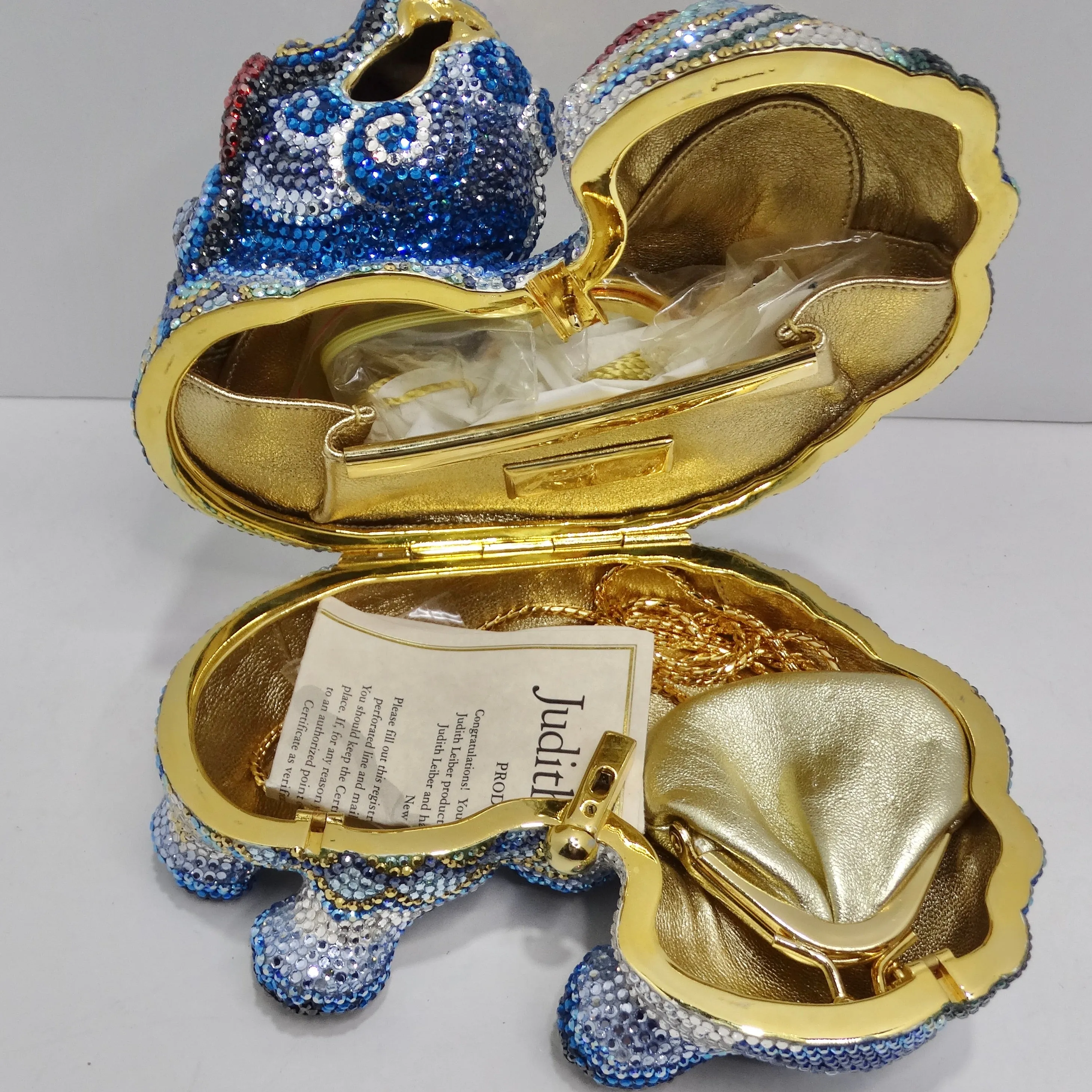 Judith Leiber 1990s Multicolor Crystal Embellished Foodog Clutch