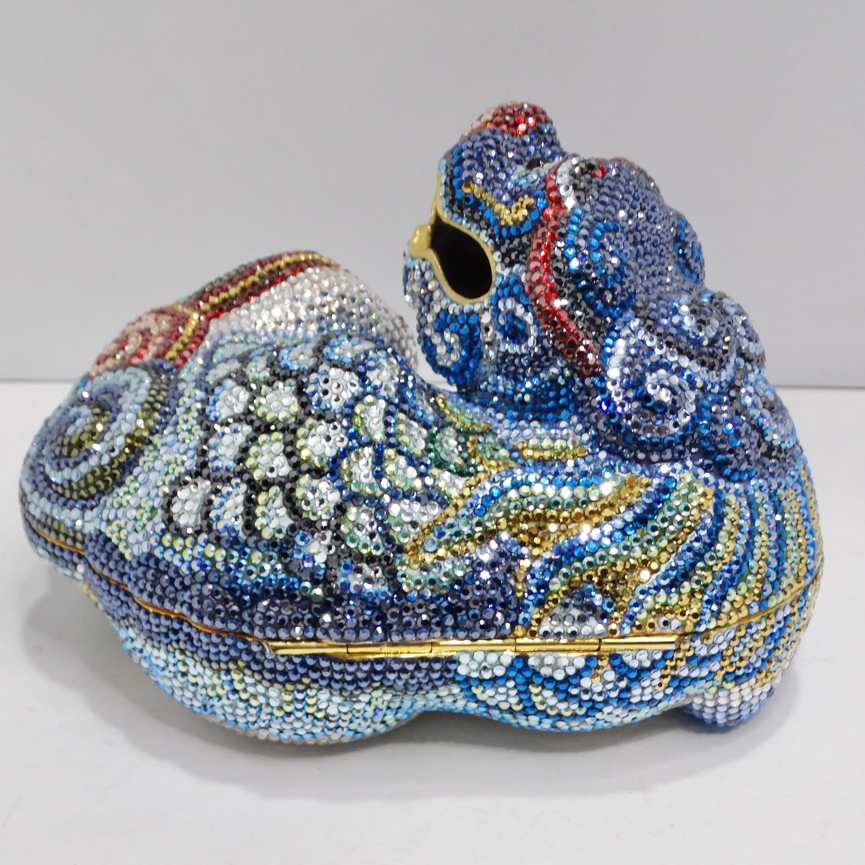 Judith Leiber 1990s Multicolor Crystal Embellished Foodog Clutch