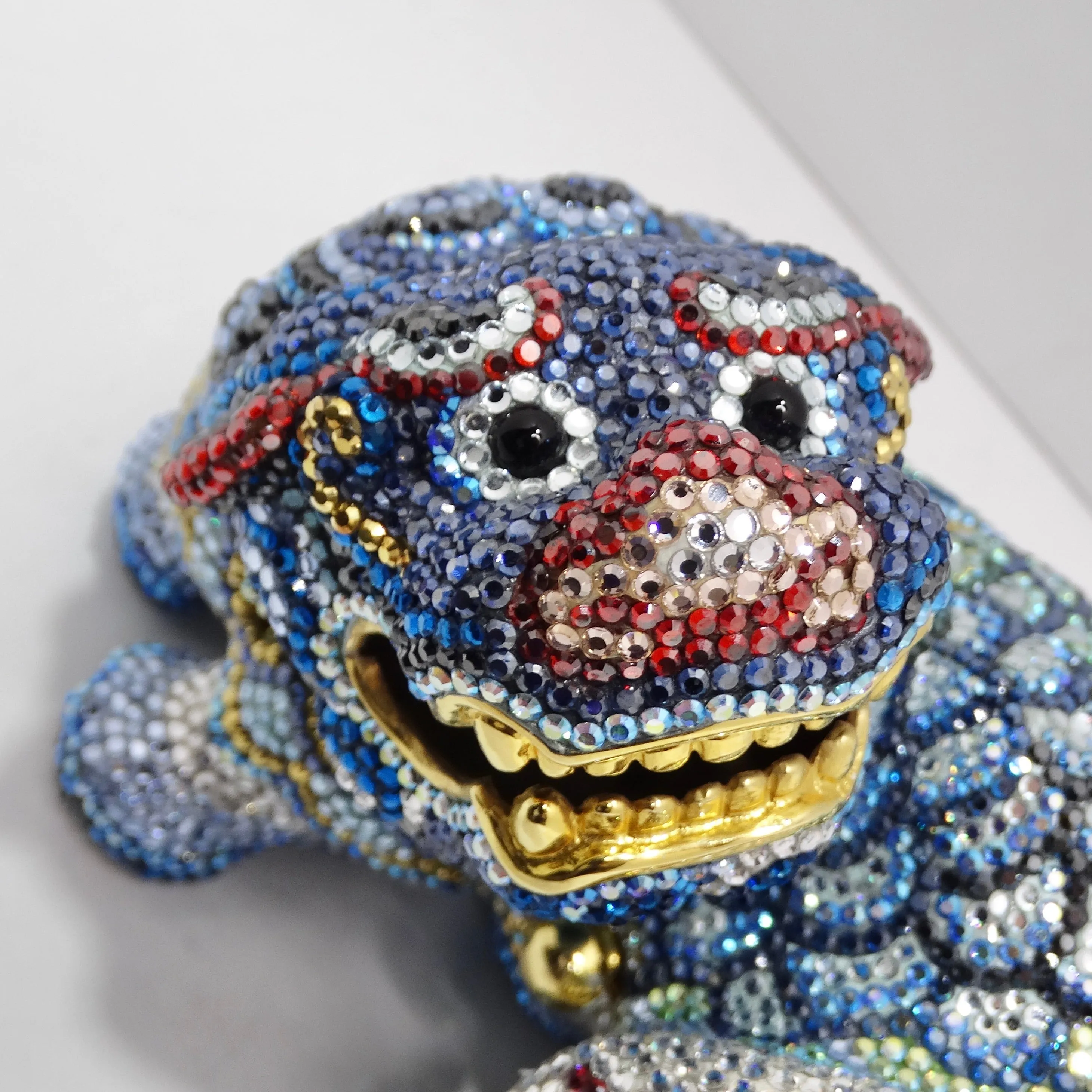 Judith Leiber 1990s Multicolor Crystal Embellished Foodog Clutch