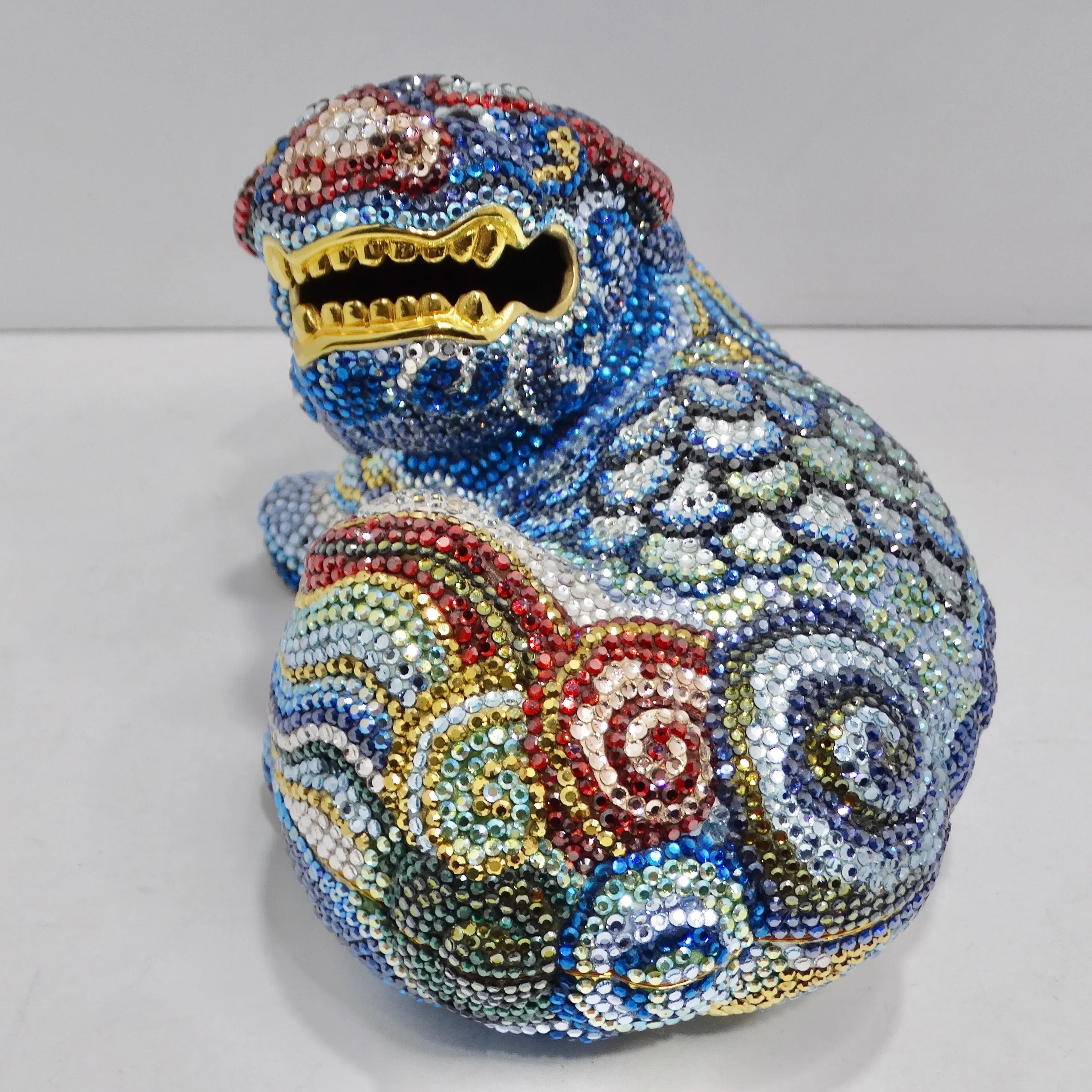 Judith Leiber 1990s Multicolor Crystal Embellished Foodog Clutch