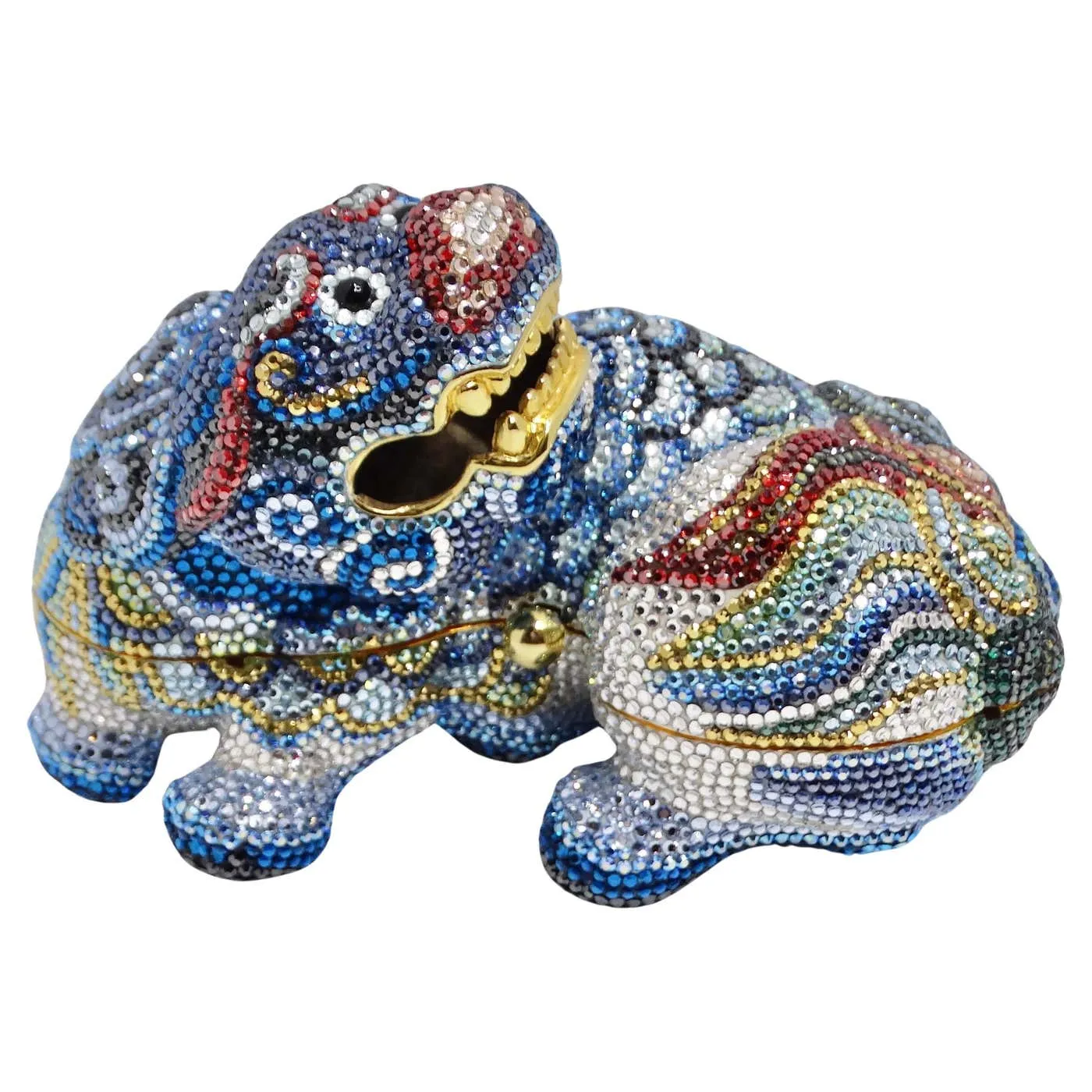Judith Leiber 1990s Multicolor Crystal Embellished Foodog Clutch