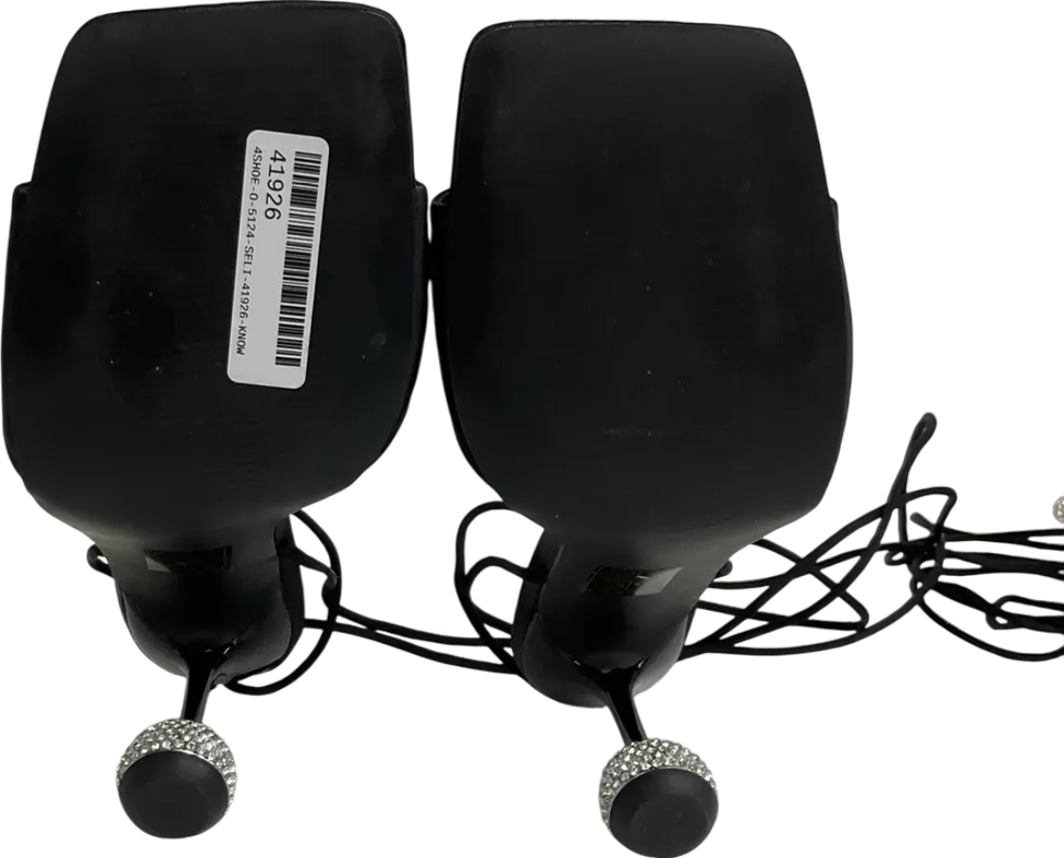 Karen Millen Black Crystal Ball Strappy Heel UK 6 EU 39 👠