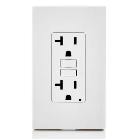 Leviton 20 Amp, 125 Volt Receptacle, 20 Amp Feed-Through, Self-test SmartlockPro Slim GFCI