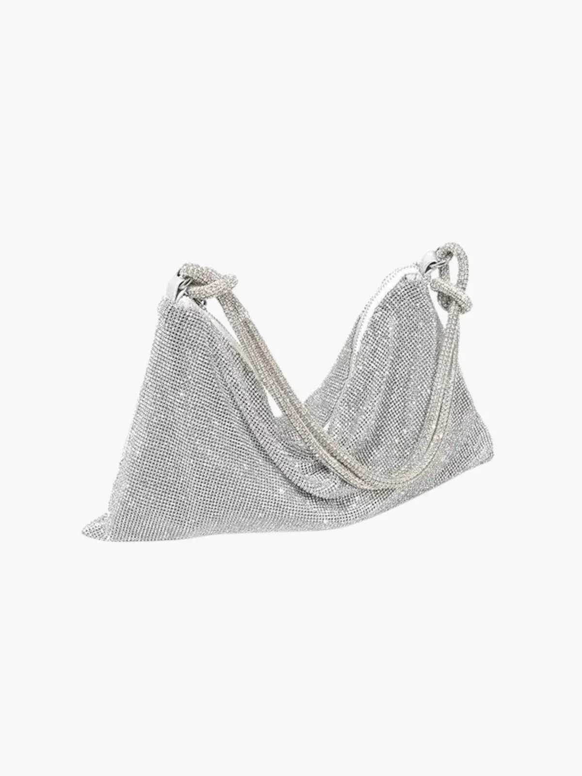 Liana – Knotted handle – Crystal mesh shoulder bag