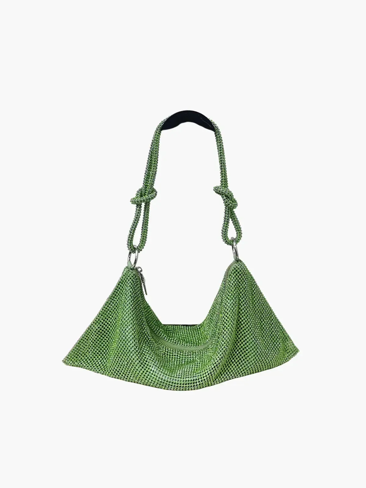 Liana – Knotted handle – Crystal mesh shoulder bag