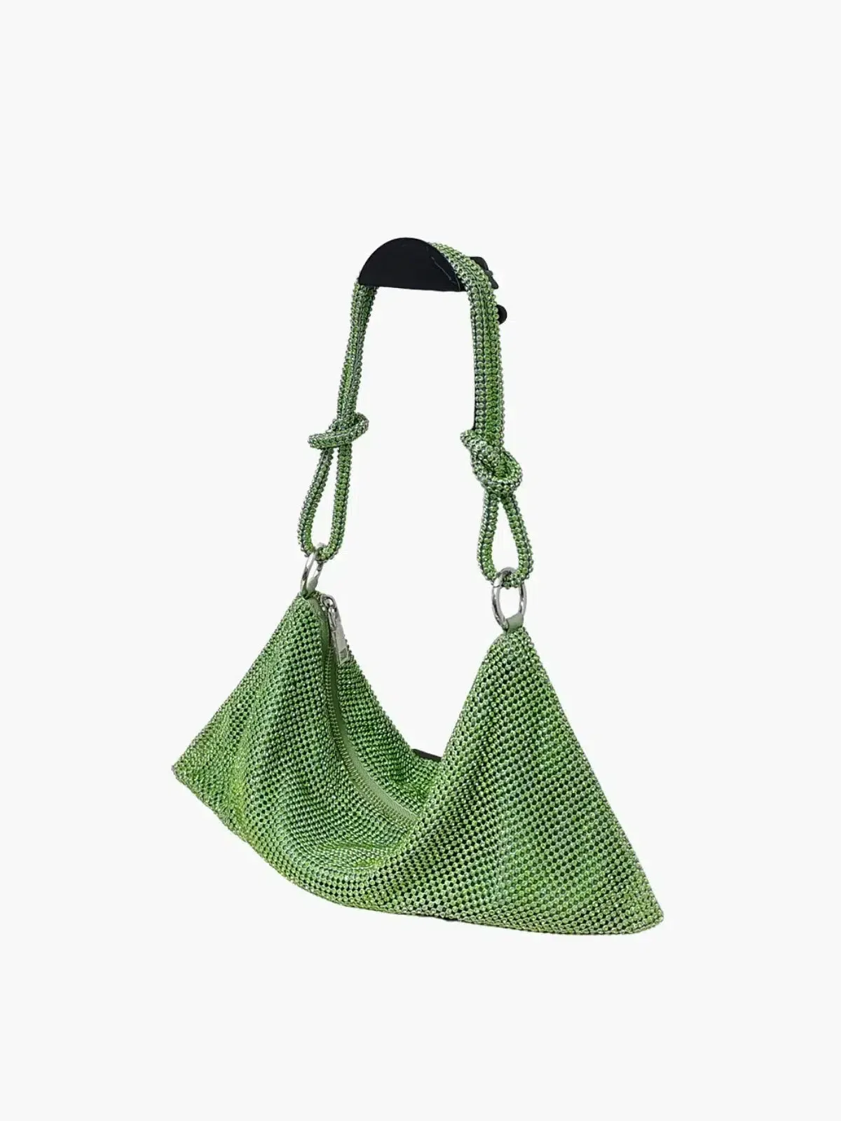 Liana – Knotted handle – Crystal mesh shoulder bag