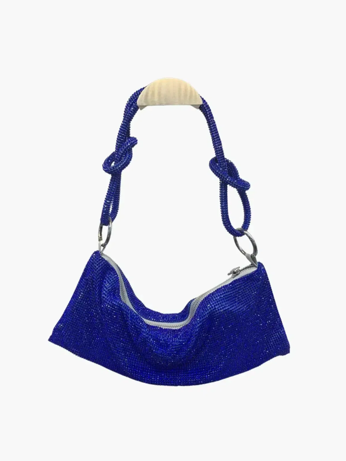 Liana – Knotted handle – Crystal mesh shoulder bag