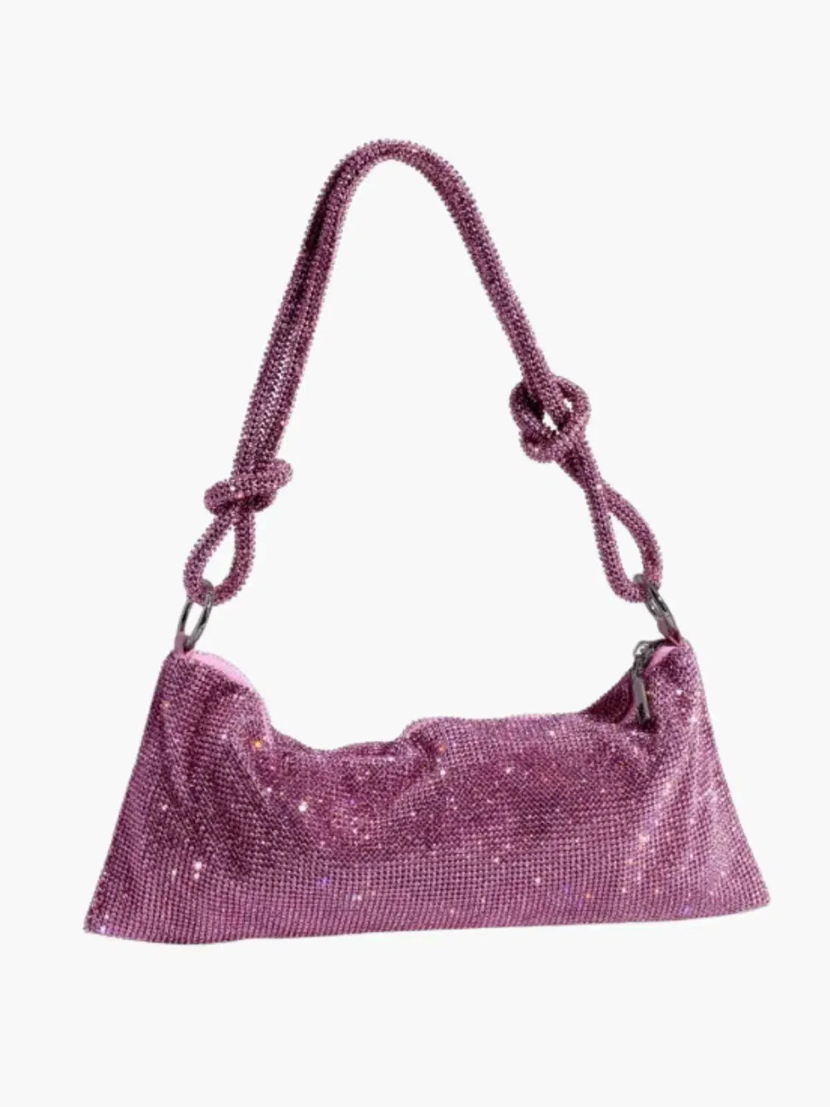 Liana – Knotted handle – Crystal mesh shoulder bag
