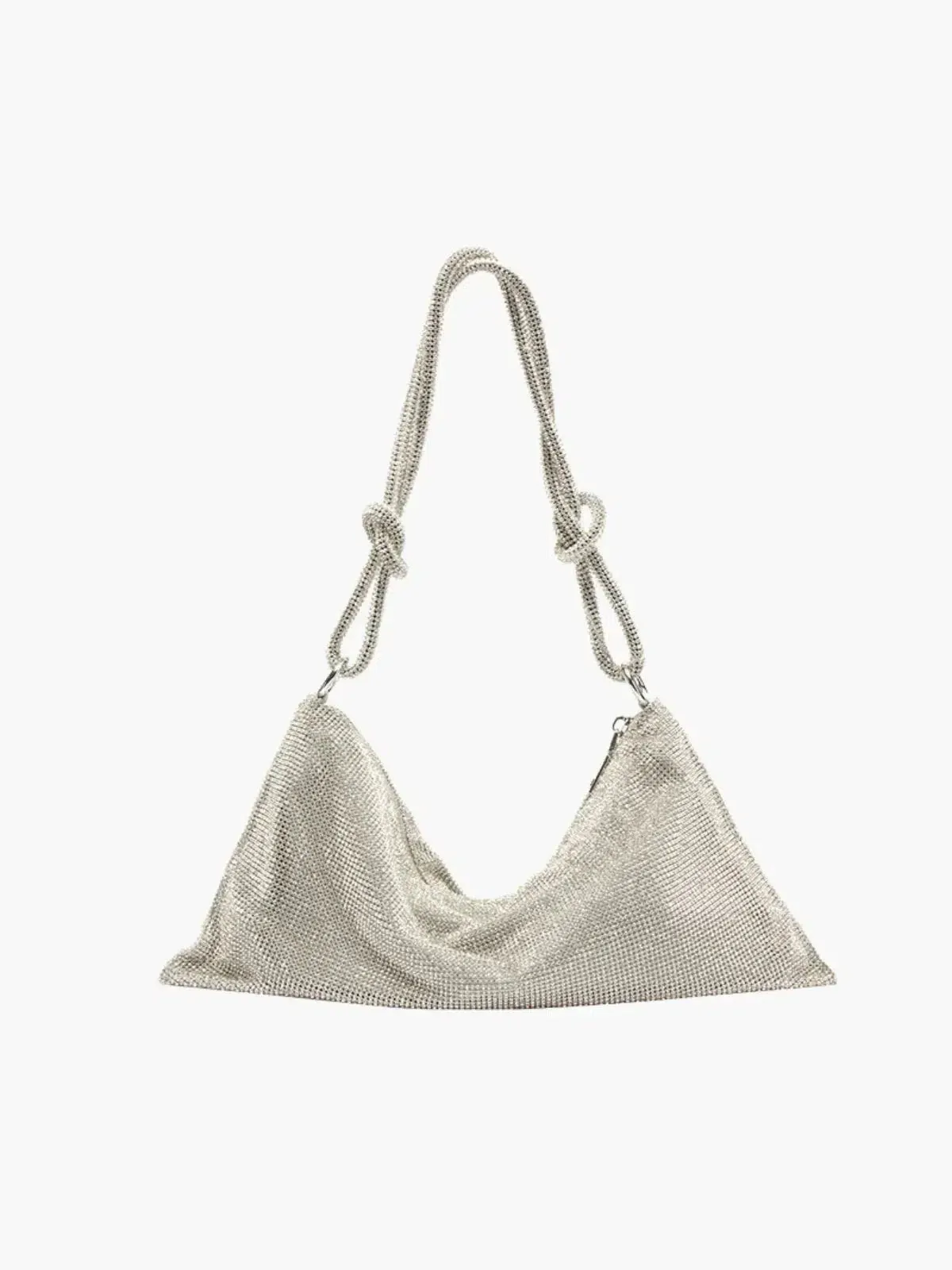 Liana – Knotted handle – Crystal mesh shoulder bag