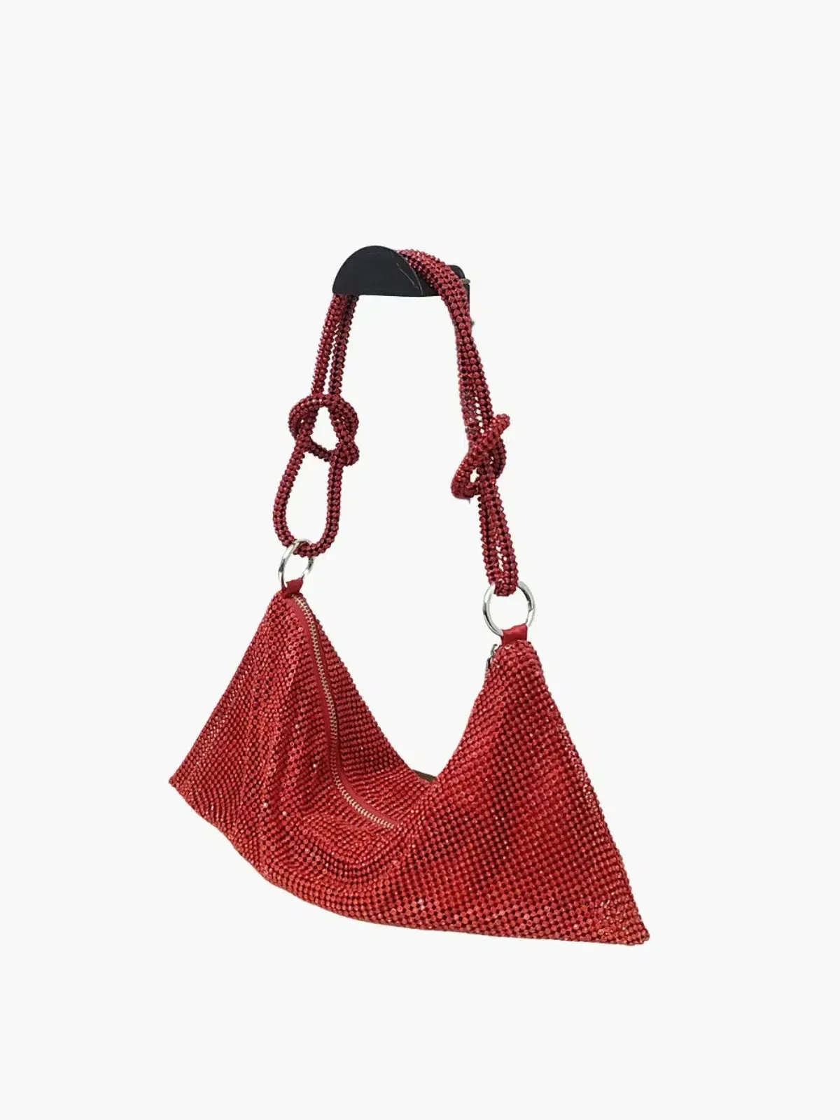 Liana – Knotted handle – Crystal mesh shoulder bag