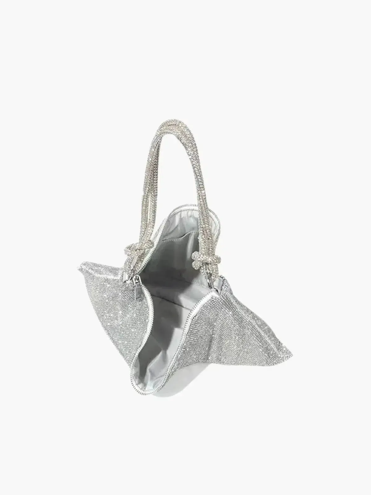Liana – Knotted handle – Crystal mesh shoulder bag